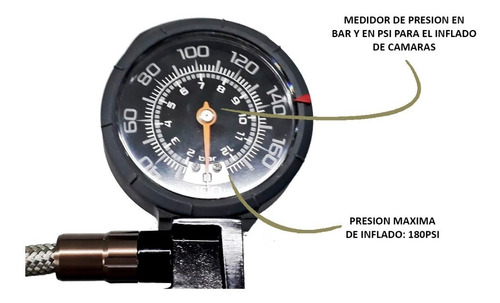 Inflador De Pie Giyo Gf-99t - Ideal Cubiertas Tubeless