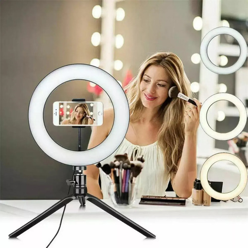 Aro Luz Led 30cm + Soporte Celular Y Enganche Para Tripode