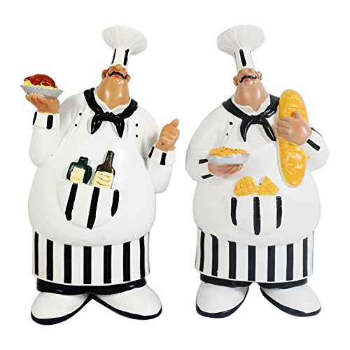 150584qt Juego De 2 Figuritas De Chef Italiano Decoraci...