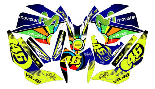 Stickers Para Dm150 Azul Movistar