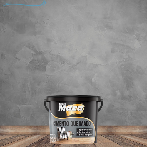 Massa Efeito Cimento Queimado Cores 5,6kg Cor Cinza