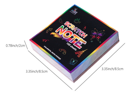Scratch Paper Art Set, 100 Unidades, Papel De Rascar Para Ni