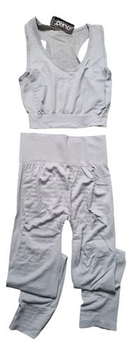 Conjunto Deportivo Seamless Mujer D Lirio Top Y Calza Larga