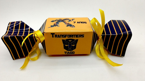Caixa  Personalizada Transformers Amarela- 24unidades