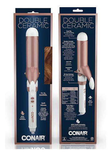 Conair Ferro Double Ceramic Triple Barril Rosa