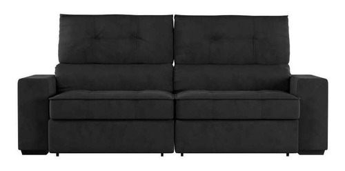 Sofá Retrátil E Reclinável 3 Lugares Manta Suede Cinza