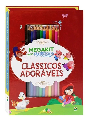 Livro Infantil De Colorir Lápis De Cor Desenhos Clássicos Fabulas Brasileiras