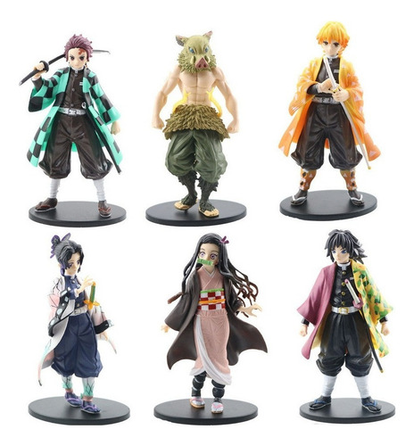 - Lote De 6 Figuras Anime Demon Slayer Modelos De Juguetes