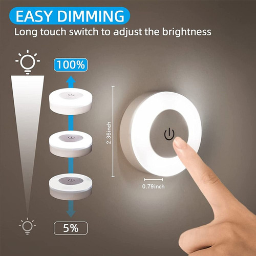 Luz Nocturna Led Táctil Junto A La Cama Del Dormitorio, Regu