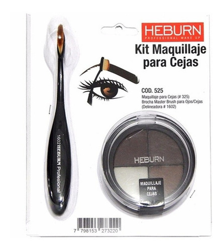 Maquillaje De Cejas Heburn + Brocha Profesional Cod. 525