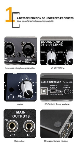 Placa De Som Profissional, Mixer De Áudio, Monitoramento