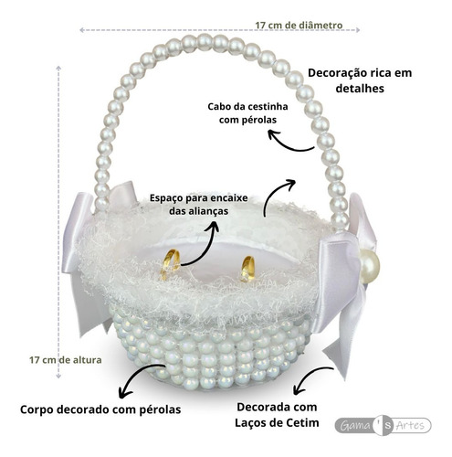 Cestinha Porta Aliança Casamento Dama Honra Cesta Alianças