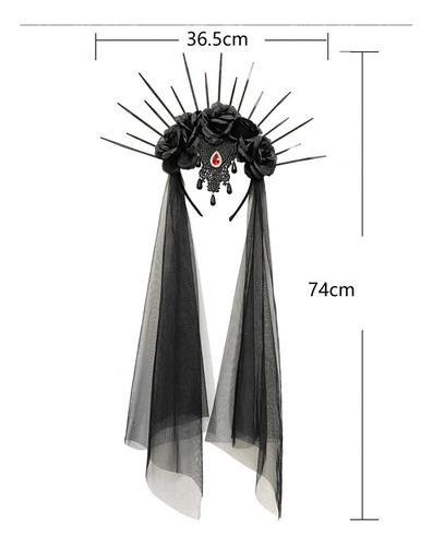 2 Diadema Con Velo De Halloween Para Fiesta De Disfraces,