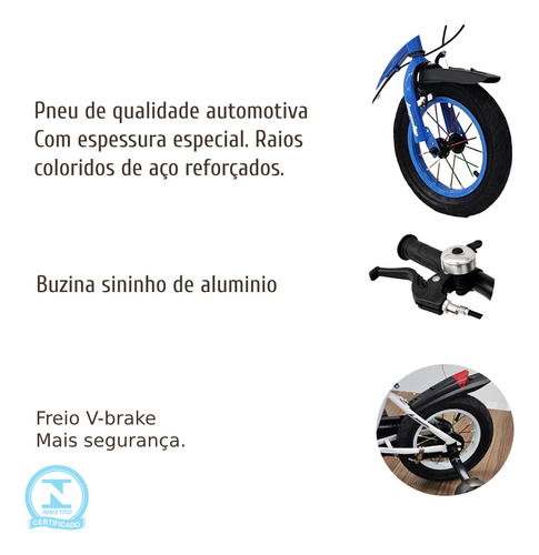 Bicicleta Infantil Aro 12 Com Luzes Led E Design Premium!