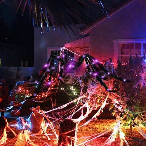 X Decoración Exterior Halloween Glowing Spider Party Spider