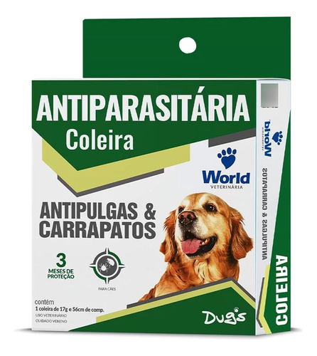Coleira Dug´s Antipulgas E Carrapatos P/ Cães - 56cm