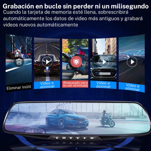 Espejo Cámara Dvr Retrovisor Pantalla 4.3 Pulgada 1080p