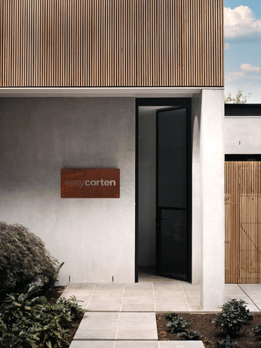 Logo Para Fachada Em Aço Corten 80 X 50cm. Aço Corten