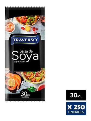 Salsa De Soya Sachet 30 Ml (250 Unidades) Traverso