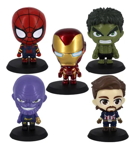 Figuras Marvel Avengers Cabezones Colección Set X 6