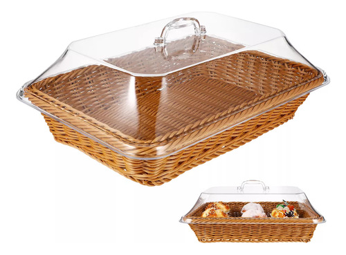 Cesta De Ratán Tejida Food Basket.