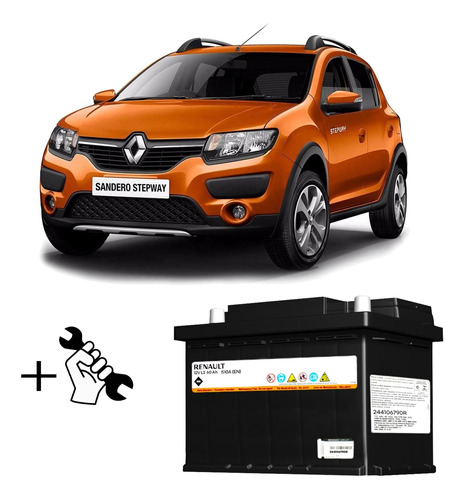 Bateria 60 Amp 12v Renault Sandero Stepway Con Instalacion