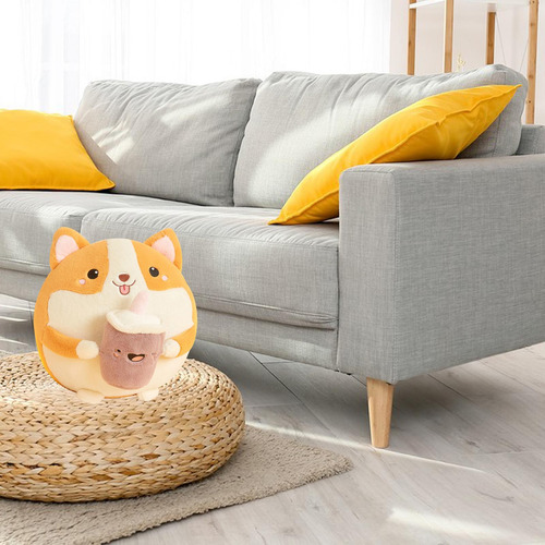 Brinquedo De PelĂșcia Corgi Presentes Boneca Olhos Abertos