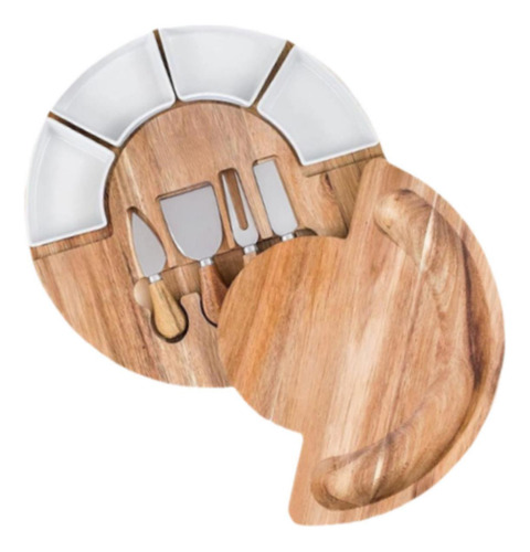 Tabla De Quesos De Madera Y Juego De Cuchillos Para Fiestas