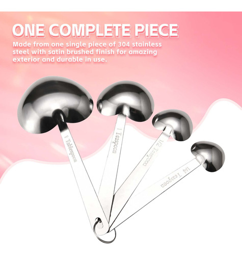 Cucharas Medidoras En Forma De Corazón De Acero Inoxidable E