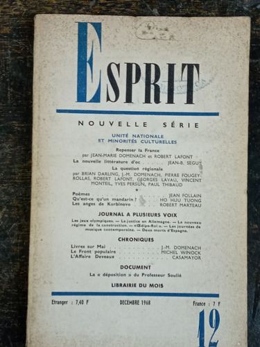 Espirit Nº 12 * December 1968 * Nouvelle Serie * 