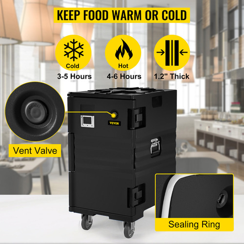 Vevor Caja De Catering Carga Aislamiento Térmico 120l Rueda Color Negro