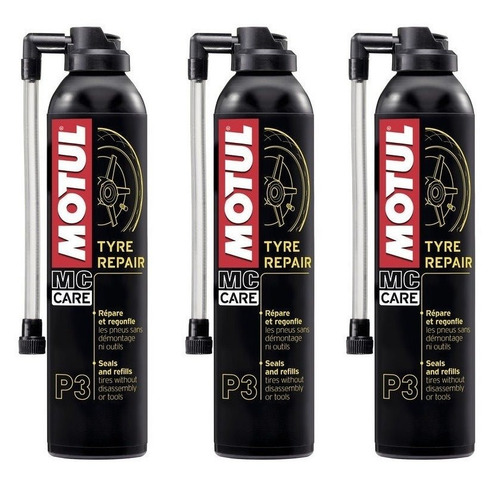 3 Unidades Reparador Pneus Motul P3 Tyre Repair Carro Moto