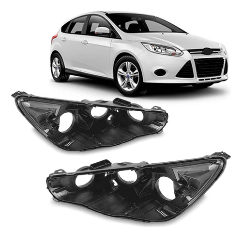 Par Carcaça Farol Dianteiro Para Ford Focus 2014 2015