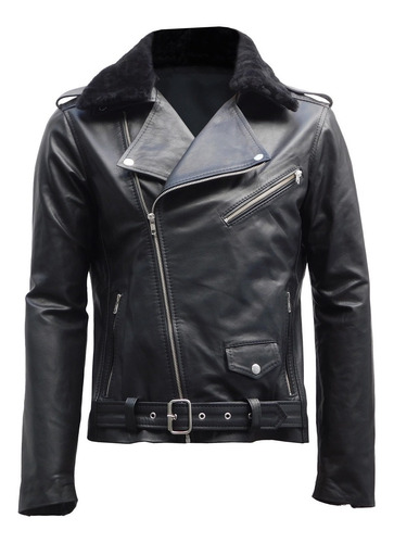 Campera Rocker Clásica Cuello Desmontable Cuero Liam Leather