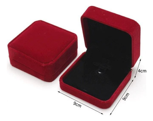 Imagen 2 de 5 de Una Caja De Terciopelo Anillo Aros Joyas 9x9x4cm