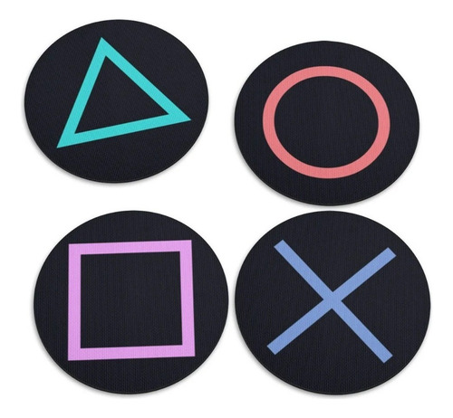 Porta Copos Botões Playstation Para Gamers Em Mdf