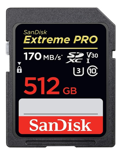 Memoria Sandisk Sd Extreme Pro 512gb Clase10 170mb/s V30 4k