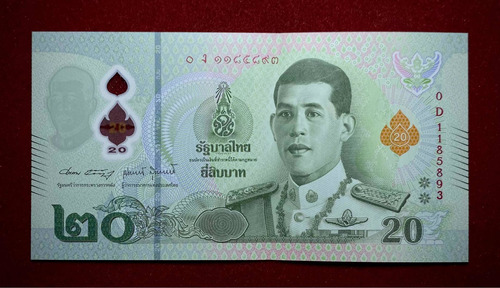 Billete 20 Baht Tailandia 2022 Polimero Pick 142 B.2