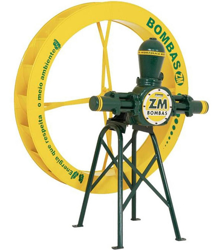 Roda De Agua Zm-51 Com Roda E Suporte 1,40 X 0,18