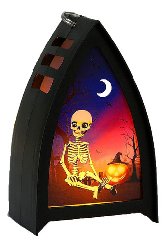 Portavelas Halloween Esqueleto Decoraciones Navideñas Color Negro