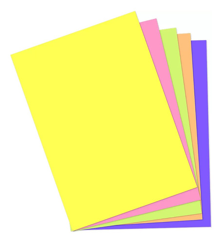 Papel Lumini Paper 6 Cores Fluorescentes- 40 Folhas A4