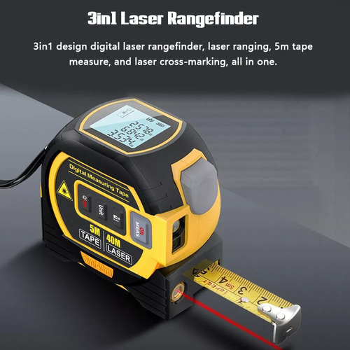 3-in-1 Laser Measure 5m With Lcd Backlight Tape Measure