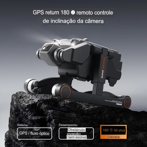 Drone Rg700 Pro, Câmera Dupla Hd 8k, Wifi 5g Gps E Alcance Preto