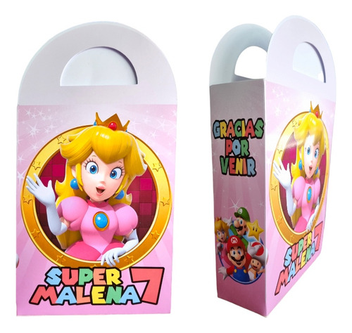 Bolsas Para Dulcea O Sorpresa Peach Mario Personalizadas X6u