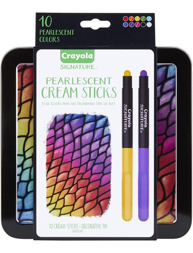 Crayola Pearlescent Cream Sticks & Case, Oil Pastel Alternat