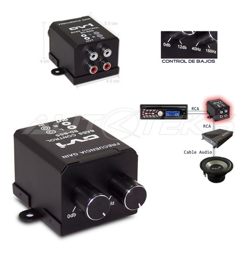 Control Remoto De Bajos P/ Amplificador Subwoofer Universal