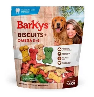 Biscuits Con Omega 3 Y 6 Barkys Hueso Premios 2.5 Kg