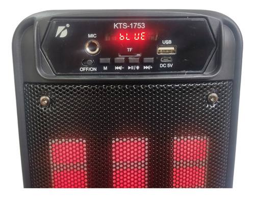 Parlante Bluetooth Kts-1753 10w*2 Luz (fm, Usb, Mp3)