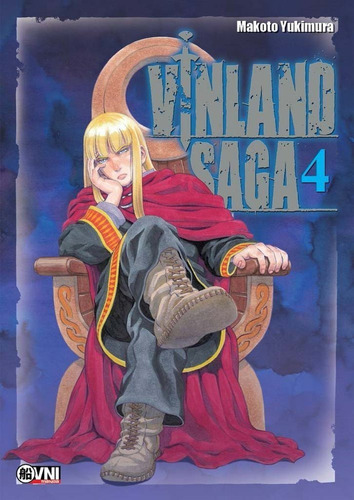 Título del libro, de Makoto Yukimura. Serie Vinland Saga, vol. 4. Editorial OVNI Press, tapa blanda en español, 2021