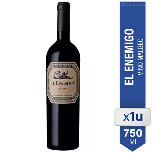 Vino El Enemigo Malbec 750ml Tinto Botella Bebidas 750 Ml